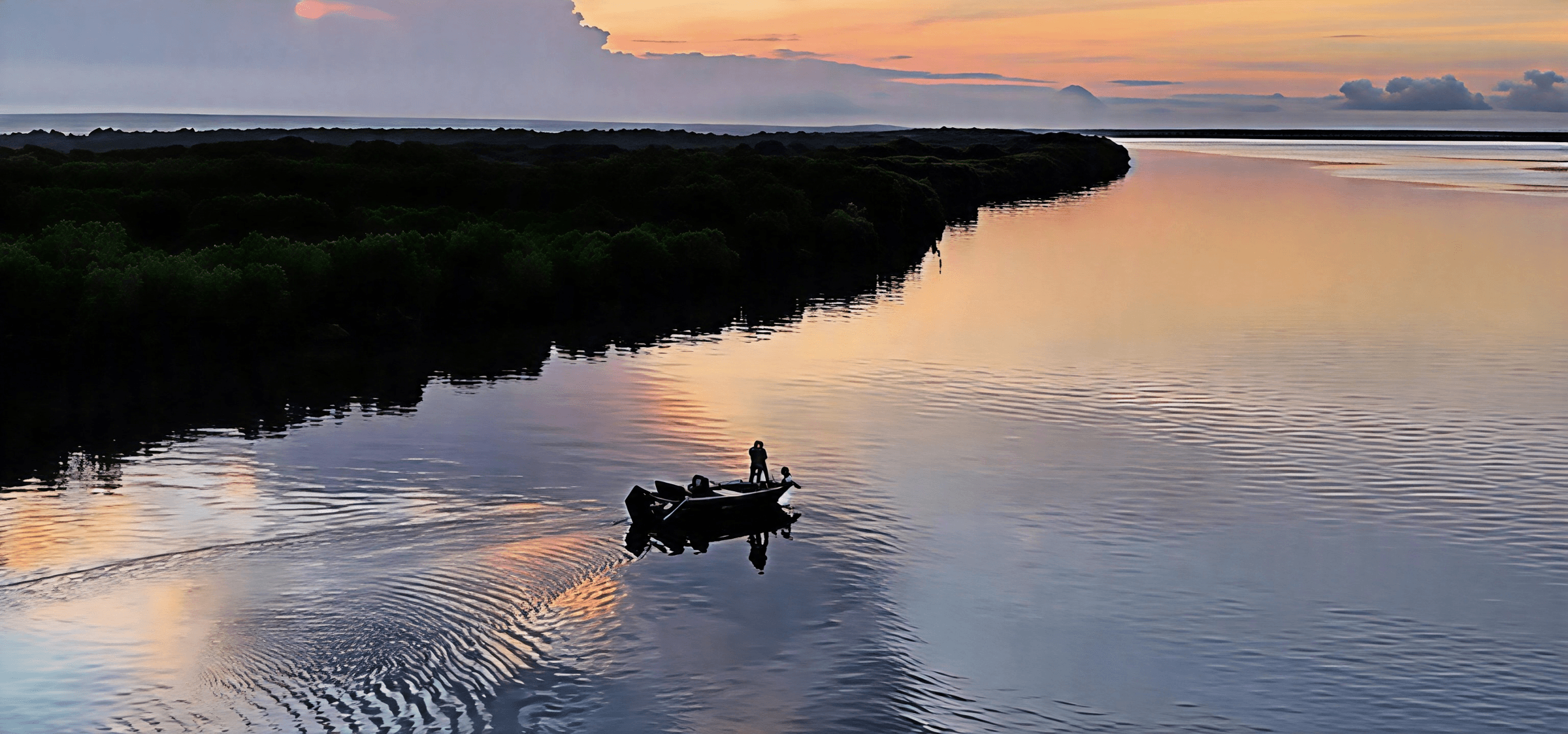 Sarah Vandy fishing at sunset